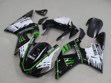 Carénages Moto Yamaha YZF R1 2000-2001 - Blanc Noir Vert Monstre Vendre