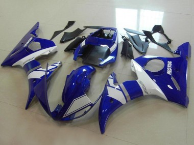 Carénages Moto Yamaha YZF R6 2003-2004 - Bleu Blanc Argent Vendre