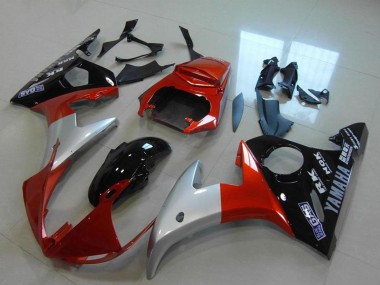 Carénages Moto Yamaha YZF R6 2003-2004 - Rouge Argent Noir Brillant Vendre