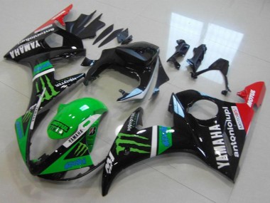Carénages Moto Yamaha YZF R6 2003-2004 - Noir Brillant Rouge Vert Monstre Motul Vendre