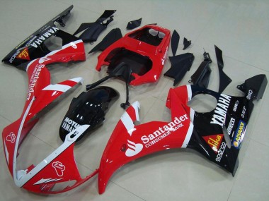 Carénages Moto Yamaha YZF R6 2003-2004 - Rouge Blanc Noir Brillant Santander Motul Vendre