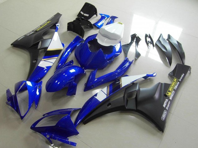Carénages Moto Yamaha YZF R6 2006-2007 - Blanc Bleu Noir Mat Motul Michelin