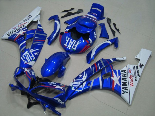 Carénages Moto Yamaha YZF R6 2006-2007 - Blanc Bleu Fiat Motul Michelin