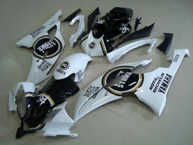 Carénages Moto Yamaha YZF R6 2008-2016 - Blanc Noir Brillant Lucky Strike Motul Michelin 34 Vendre
