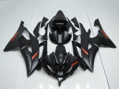 Carénages Moto Yamaha YZF R6 2008-2016 - Noir Mat Rouge Décalque Vendre