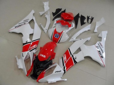 Carénages Moto Yamaha YZF R6 2008-2016 - Blanc Rouge Noir Bande OEM Style Vendre