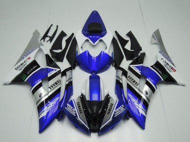 Carénages Moto Yamaha YZF R6 2008-2016 - Blanc Bleu Argent Noir Monstre ENEOS Yamalube Semakin Didepan Vendre