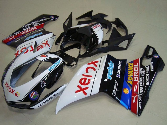 Carénages Moto Ducati 1098 2007-2014 - Blanc Bleu Rouge Noir Brillant Noir Xerox Valsir