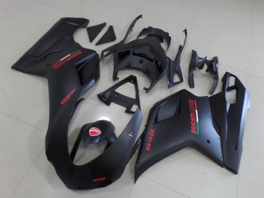 Carénages Moto Ducati 848 2007-2014 - Noir Mat Rouge Vendre
