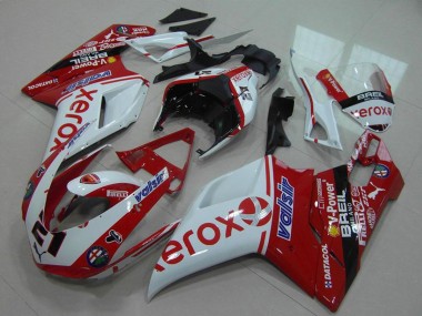 Carénage Moto Ducati 848 1098 1198 2007-2014 - Blanc Rouge Noir Brillant Valsir Xerox OEM Style 21 Vendre