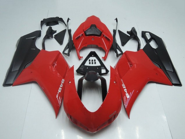 Carénages Moto Ducati 848 2007-2014 - Rouge Noir Mat OEM Style