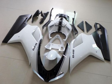 Carénage Moto Ducati 848 2007-2014 - Blanc Noir Mat Vendre