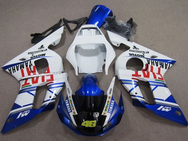 Carénages Moto Yamaha YZF R6 1998-2002 - Blanc Bleu Rouge Fiat Michelin Motul 46 Vendre