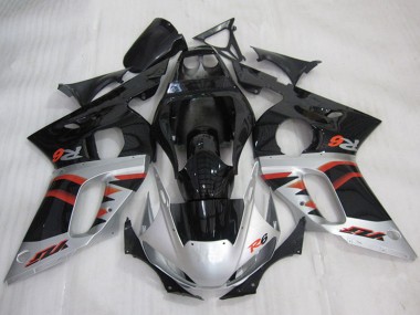 Carénages Moto Yamaha YZF R6 1998-2002 - Argent Rouge Noir Brillant Vendre