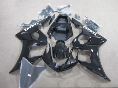 Carénage Moto Yamaha YZF R6 2003-2004 - Noir Brillant Blanc Décalque Vendre