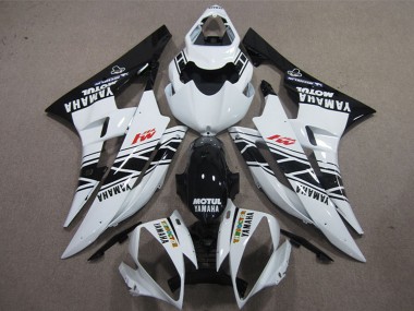 Carénages Moto Yamaha YZF R6 2006-2007 - Blanc Noir Brillant Motul Vendre
