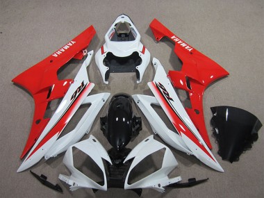 Carénage Moto Yamaha YZF R6 2006-2007 - Blanc Rouge Noir Brillant Vendre