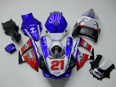 Carénages Moto Yamaha YZF R1 2015-2019 - Blanc Bleu Rouge Noir Vert Monstre 21 Vendre