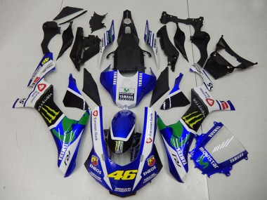 Carénages Moto Yamaha YZF R1 2015-2019 - Blanc Bleu Noir Vert ENEOS MoviStar Monstre 46 Vendre