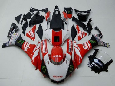 Carénages Moto Yamaha YZF R1 2015-2019 - Blanc Rouge Noir Vert Monstre Milwaukee Vendre