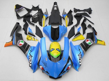 Kits Carénage Moto Yamaha YZF R1 2015-2019 - Bleu Jaune Requin Vendre
