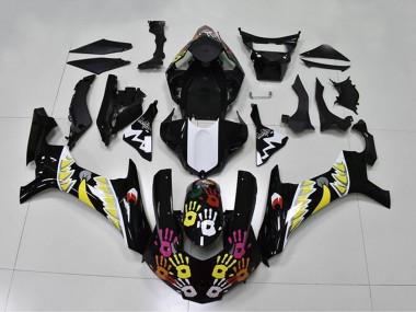 Carénages Moto Yamaha YZF R1 2015-2019 - Noir Blanc Jaune Rose Requin Vendre