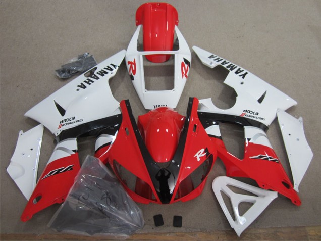 Carénage Moto Yamaha YZF R1 1998-1999 - Blanc Rouge Noir