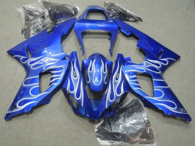 Carénages Moto Yamaha YZF R1 2000-2001 - Bleu Blanc Flamme Vendre