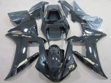 Carénages Moto Yamaha YZF R1 2002-2003 - Noir Brillant Or Décalque Vendre