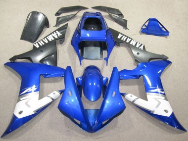 Carénages Moto Yamaha YZF R1 2002-2003 - Bleu Blanc Noir Mat Vendre