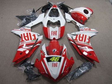 Carénages Moto Yamaha YZF R1 2007-2008 - Blanc Rouge Fiat 46 Vendre