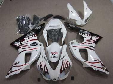 Carénages Moto Yamaha YZF R1 2009-2011 - Blanc Rouge Noir Flamme Vendre