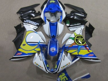 Carénages Moto Yamaha YZF R1 2009-2011 - Blanc Bleu Jaune Vert Monstre Semakin Didepan Vendre