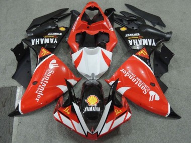 Carénages Moto Yamaha YZF R1 2009-2011 - Rouge Blanc Noir Santander Rouge Vendre