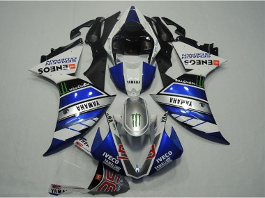 Carénages Moto Yamaha YZF R1 2012-2014 - Bleu Argent Blanc Noir Vert Monstre IVECO Yamalube ENEOS Semakin Didepan Vendre