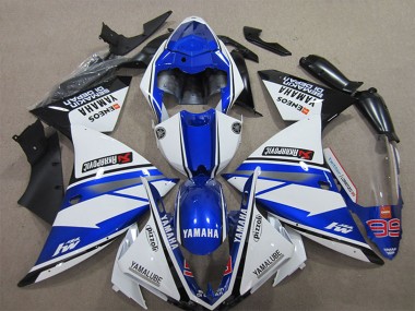 Carénages Moto Yamaha YZF R1 2012-2014 - Blanc Bleu Noir Pizzoli ENEOS Yamalube Semakin Didepan Vendre