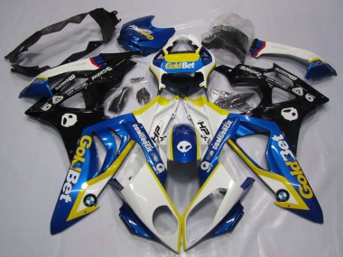 Carénages Moto BMW S1000RR 2009-2014 - Blanc Jaune Bleu Noir Brillant OrBet HP Vendre