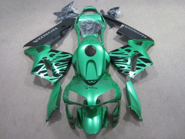 Carénages Moto Honda CBR600RR 2007-2008 - Vert Noir Brillant Flamme Vendre