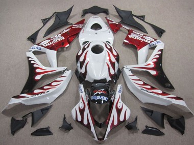 Carénages Moto Honda CBR600RR 2007-2008 - Blanc Rouge Noir Brillant Flamme Vendre