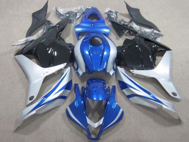 Carénages Moto Honda CBR600RR 2009-2012 - Argent Bleu Noir Brillant Bande Vendre