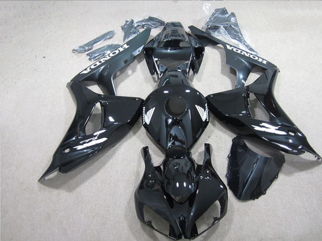 Carénages Moto Honda CBR1000RR 2006-2007 - Noir Brillant Blanc Décalque