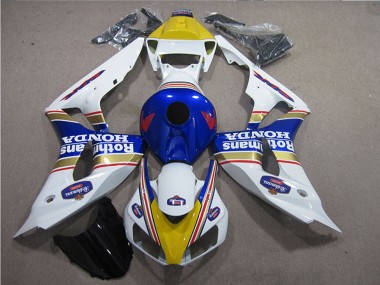 Carénages Moto Honda CBR1000RR 2006-2007 - Blanc Bleu Jaune Or Rothmans Vendre