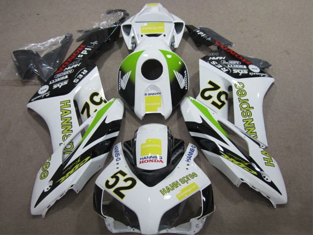 Carénages Moto Honda CBR1000RR 2004-2005 - Blanc Jaune Vert Noir Hannspree 52