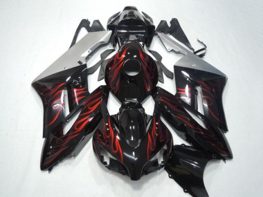 Carénages Moto Honda CBR1000RR 2004-2005 - Argent Noir Brillant Rouge Flamme Vendre