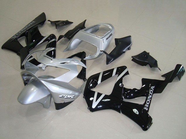 Carénages Moto Honda CBR900RR 929 2000-2001 - Argent Noir Brillant