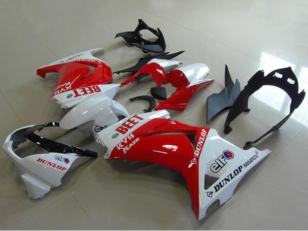 Carénages Moto Kawasaki ZX250R 2008-2012 - Blanc Rouge BEET