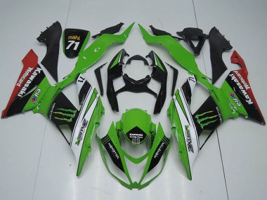 Carénages Moto Kawasaki ZX6R 2013-2018 - Vert Blanc Noir Rouge Monstre Vendre
