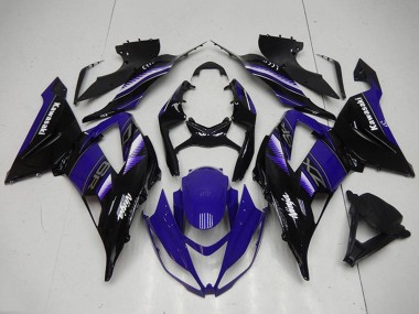 Kits Carénage Moto Kawasaki ZX6R 2013-2018 - Bleu Noir Brillant Vendre