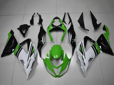 Carénages Moto Kawasaki ZX6R 2013-2018 - Vert Blanc Noir Bande Vendre