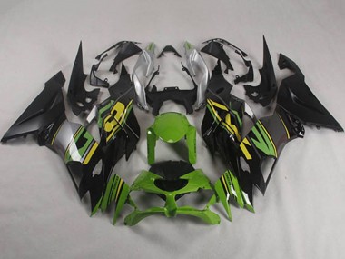 Carénages Moto Kawasaki ZX6R 2019-2022 - Vert Jaune Argent Noir Mat Vendre
